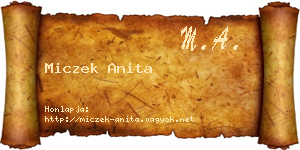 Miczek Anita névjegykártya